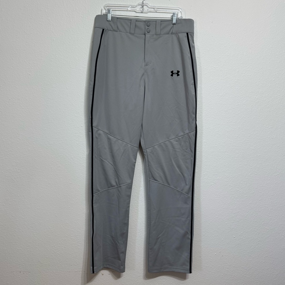 Under Armour Gray Heatgear Baseball Uniform Pants Mens Size Large Loose Fit‎